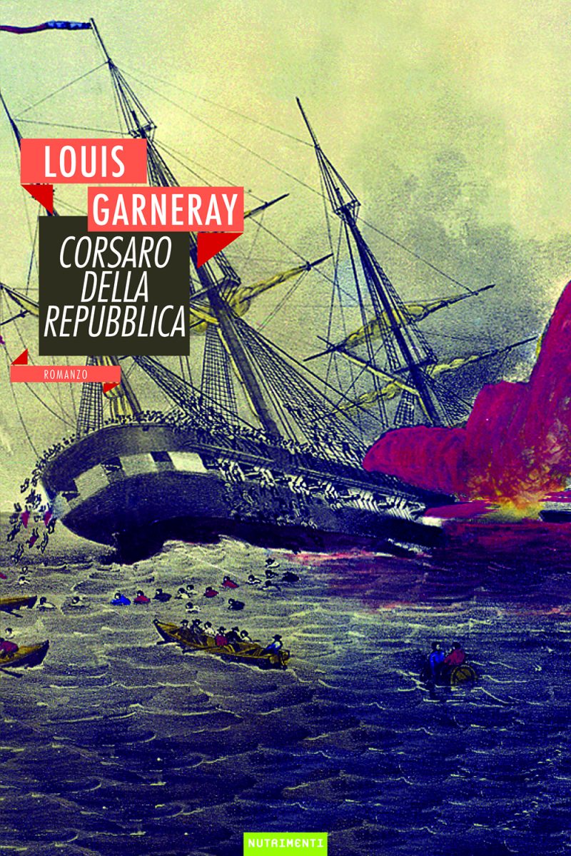 In copertina incisione ottocentesca con grande veliero da guerra colpito che sta affondando