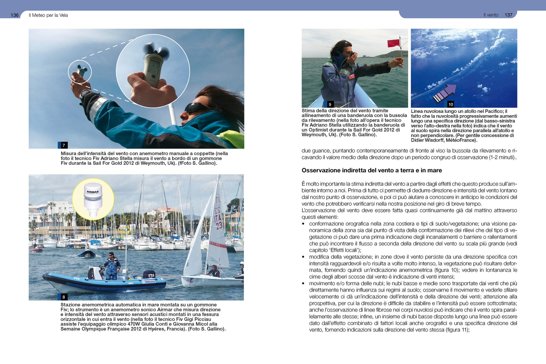 Pagina da 136 a 137 dal libro Il meteo per la vela.