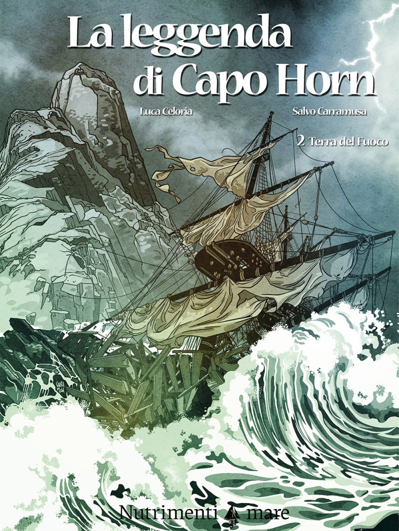 In copertina illustrazione di un grande veliero in lotta con le onde e gli scogli affioranti
