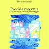Un acquerello rappresenta il tipico profilo collorato delle case di Procida che si specchia sul mare. Il fondo su cui poggia è di color giallo limone.