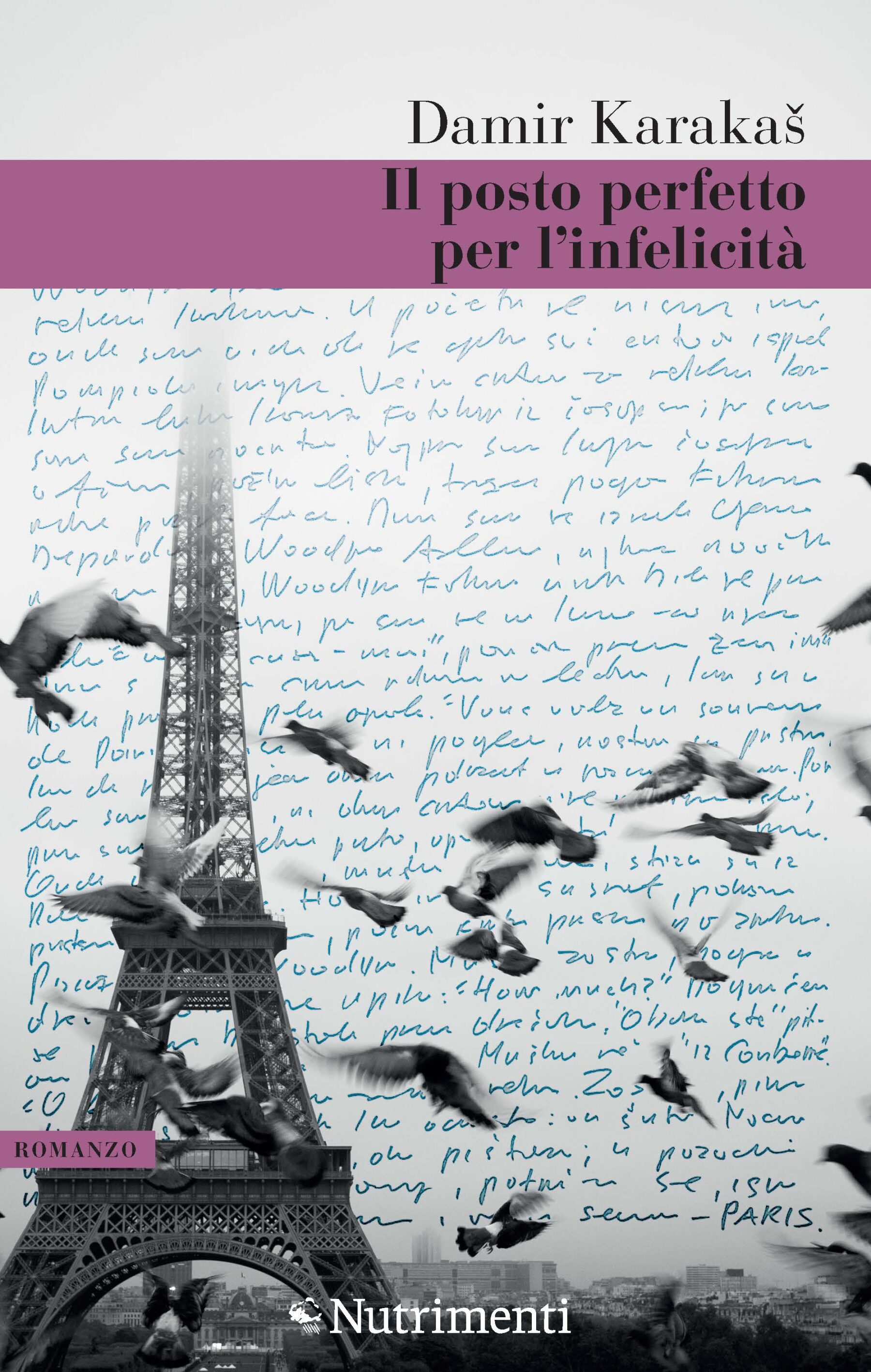 Cop_Posto_perfetto In copertina foto della Tour Eiffel avvolta dal vole delle colombe: