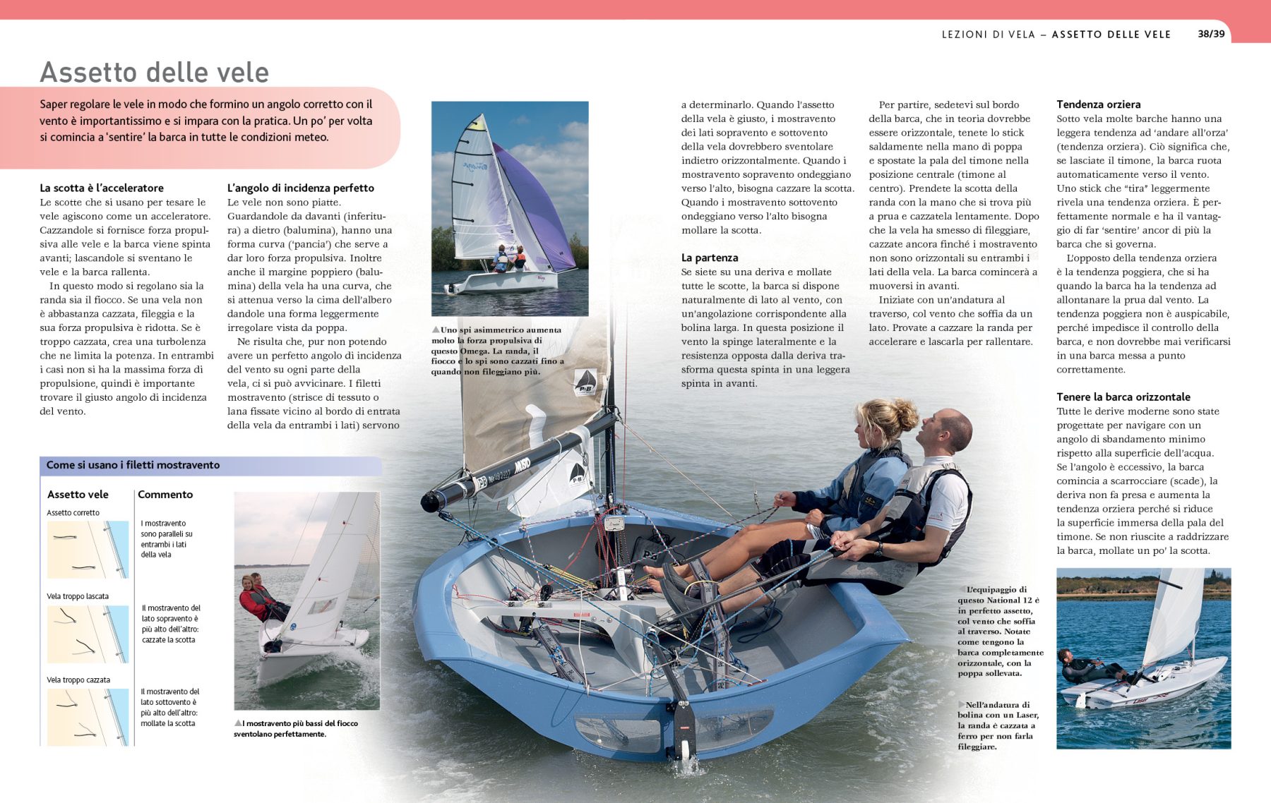 Pagine da 38 a 39 dal libro La bibbia della vela.