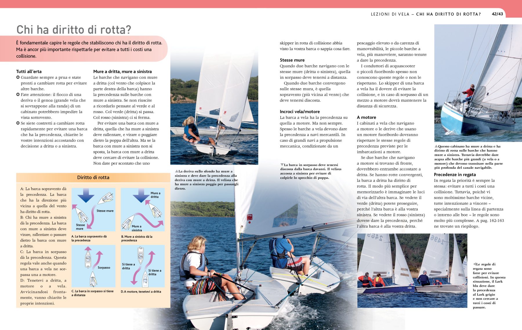 Pagine da 42 a 43 dal libro La bibbia della vela.