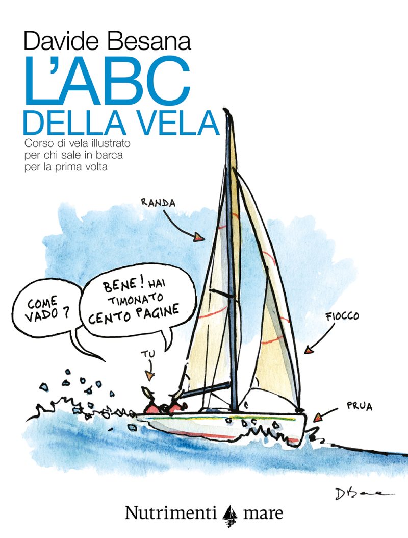 In copertina illustrazione di Davide Besana con i nomi di alcune parti di una barca a vela