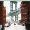 In copertina un foto che raffigura il ponte di Brooklyn tra i palazzi e in mezzo una figura che si muove in mezzo alla neve.