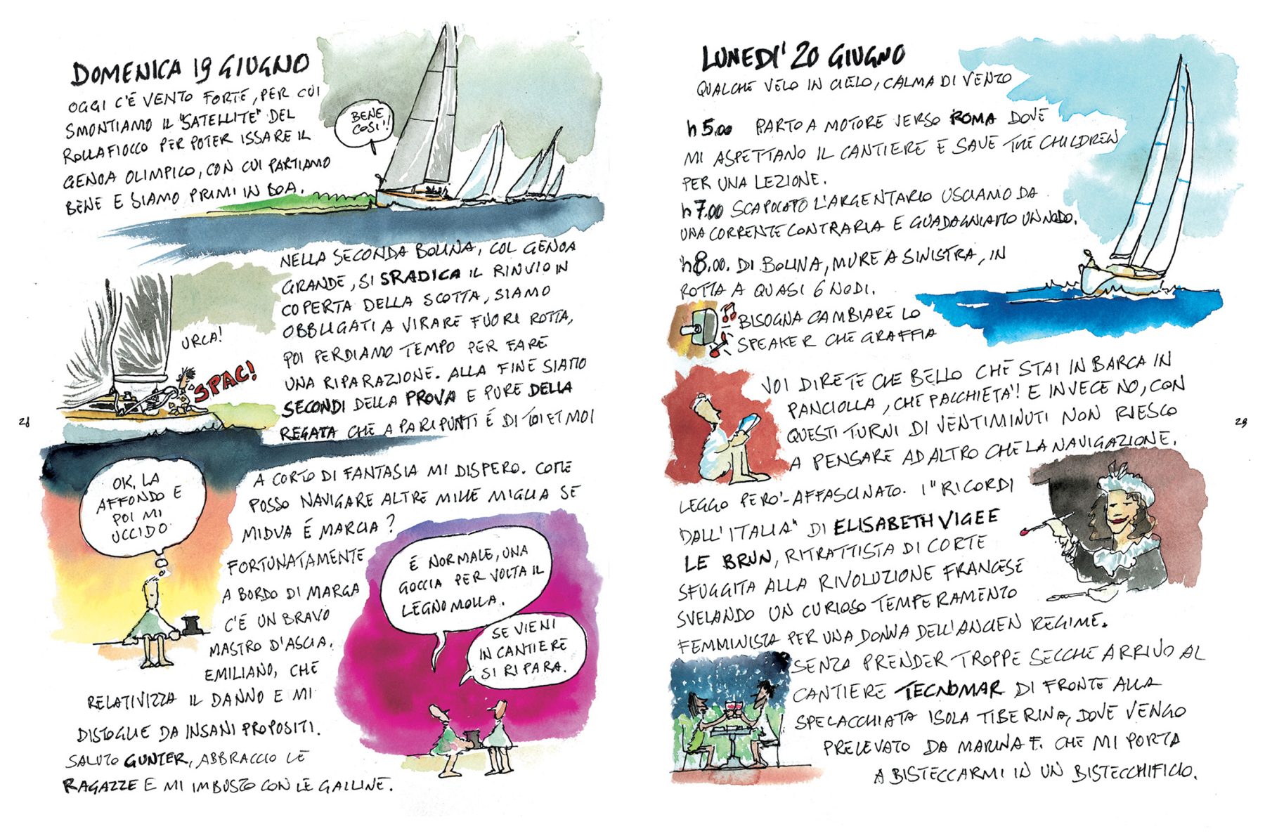 Pagina 28 e 29 del libro 'Cento giorni nel Tirreno'