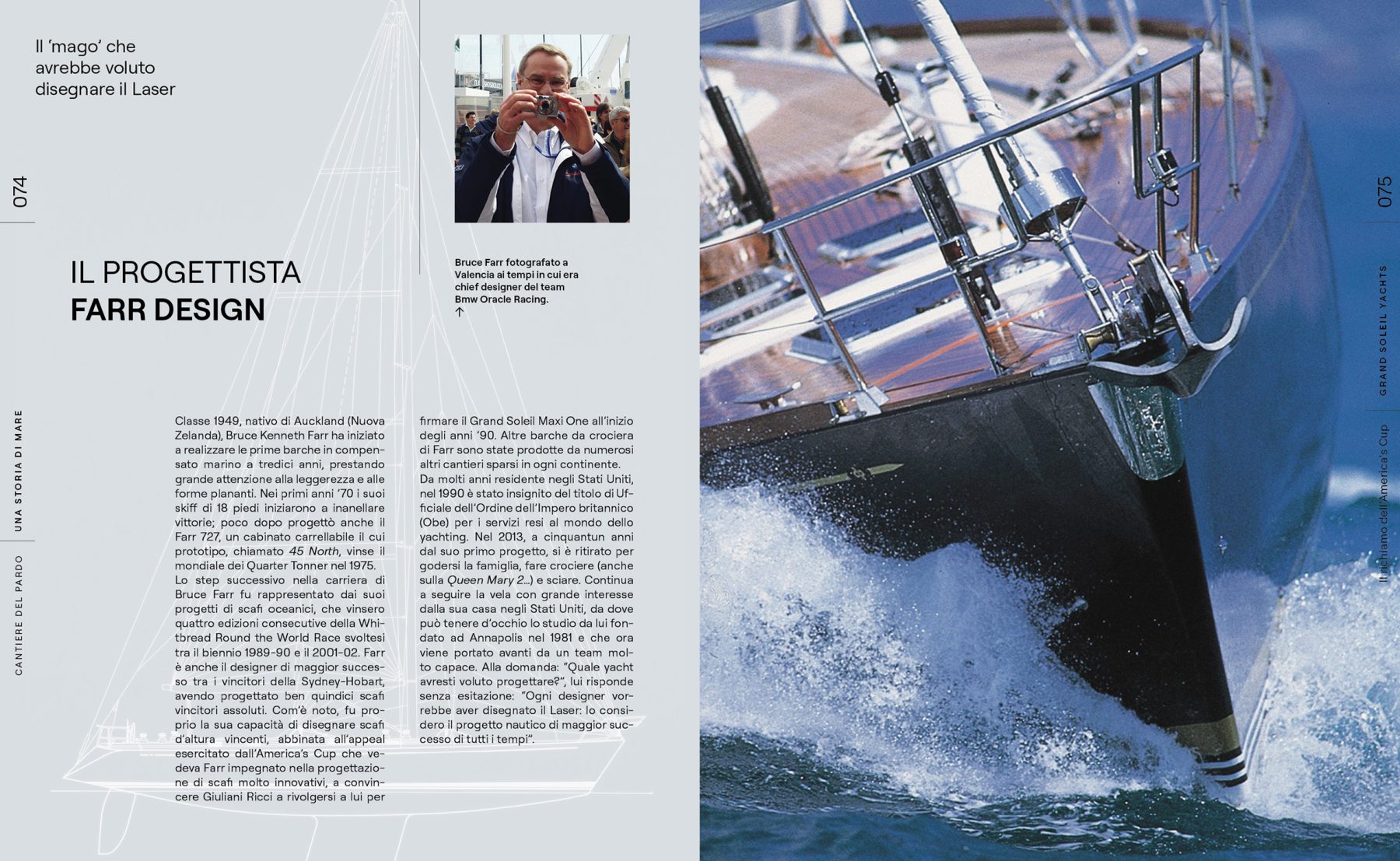 Pagine da 74 a 75 dal libro Cantiere del Pardo – Una storia di mare.