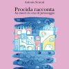 Un acquerello rappresenta il tipico profilo collorato delle case di Procida che si specchia sul mare. Il fondo su cui poggia è di colore rosa.