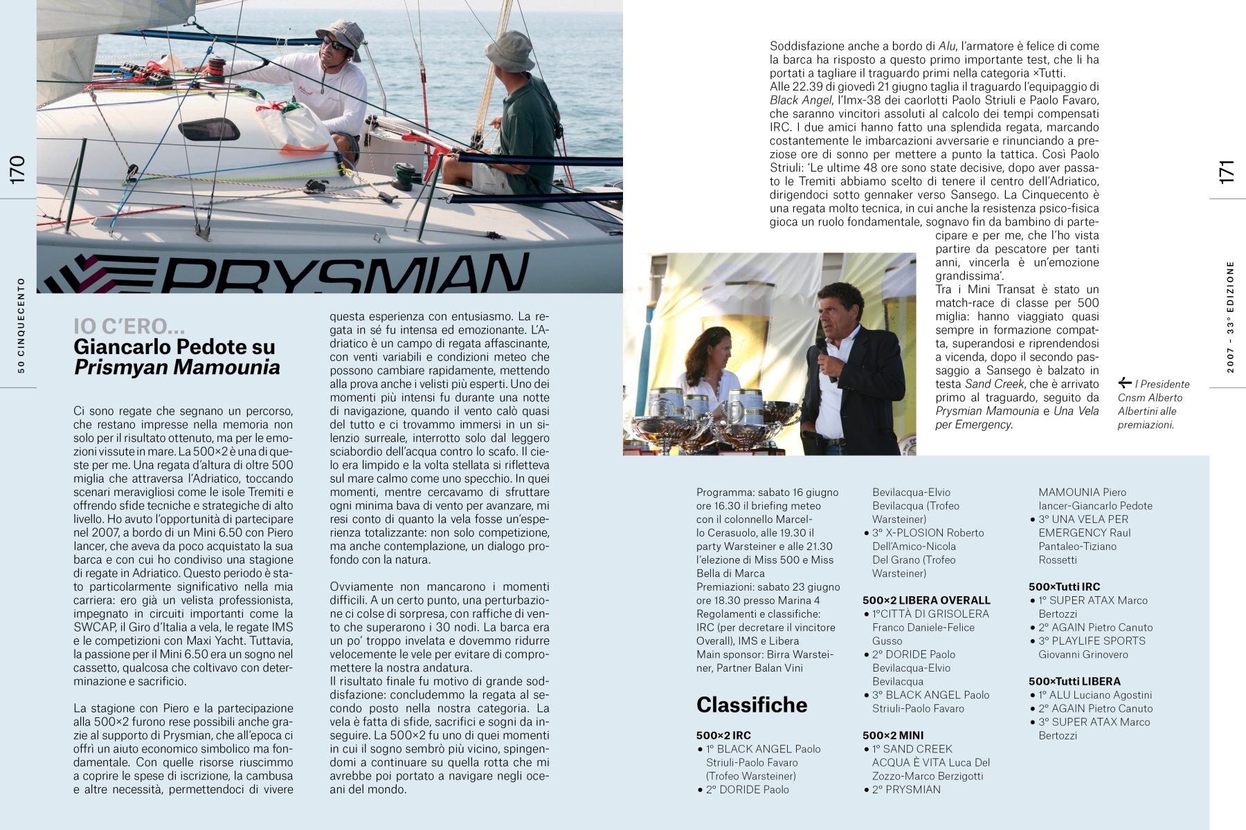 Pagina 6 e 65 dell'interno del libro Cinquanta volte Cinquecento