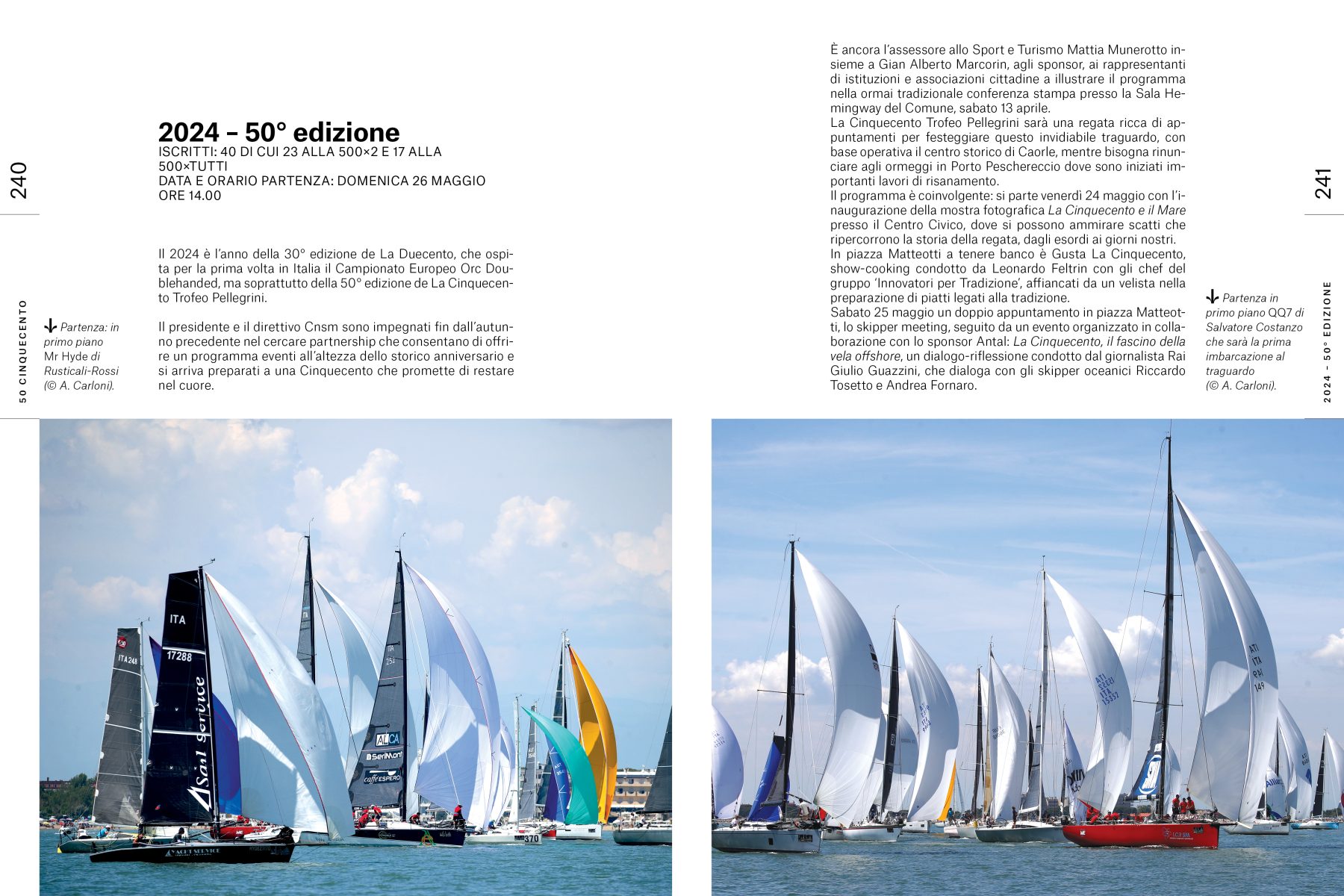 Pagina 240 e 241 dell'interno del libro Cinquanta volte Cinquecento