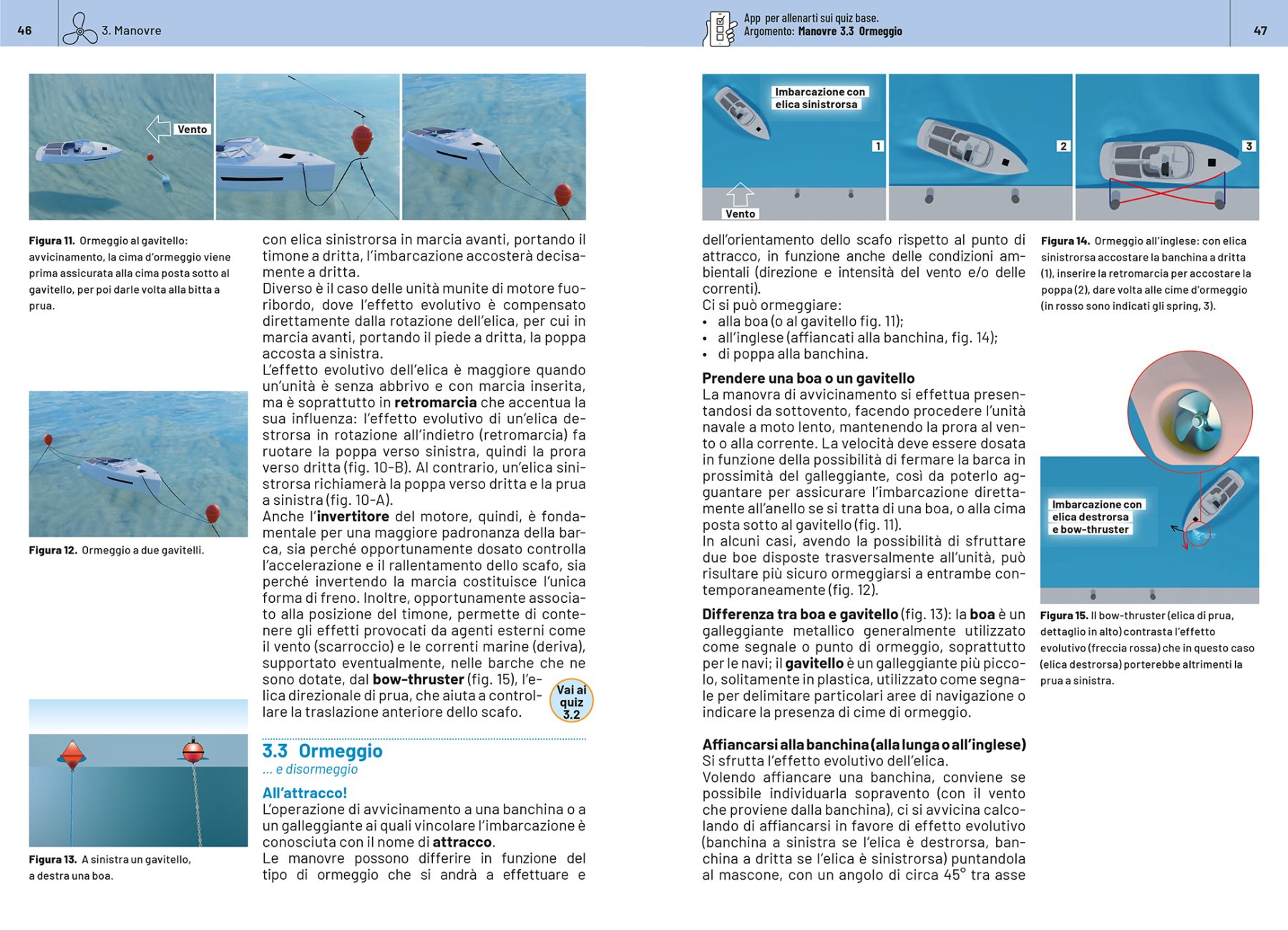 Pagina 46 e 47 dal libro La Patente nautica