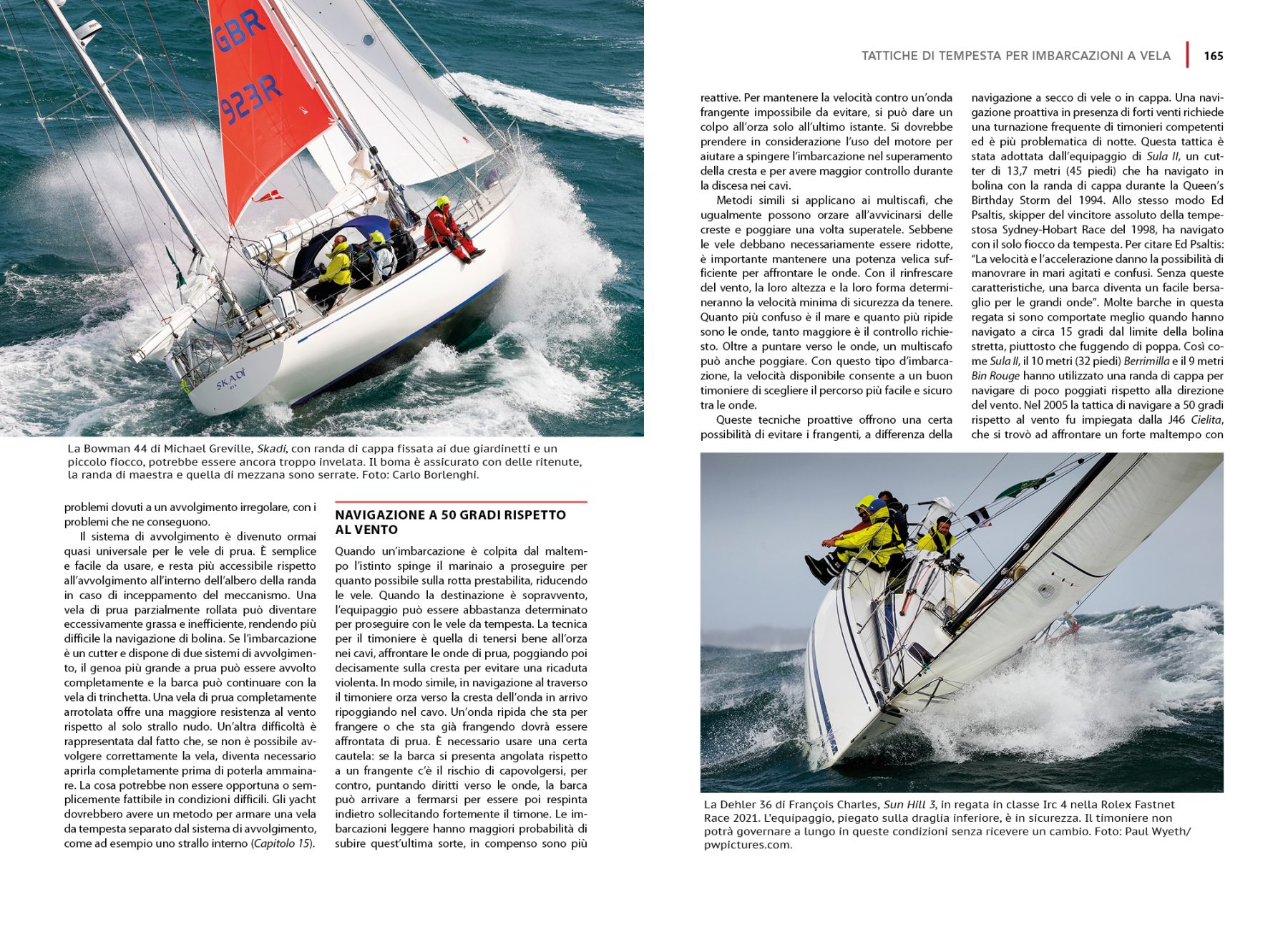 Pagina 164 e 165 dal Libro Navigare con cattivo tempo