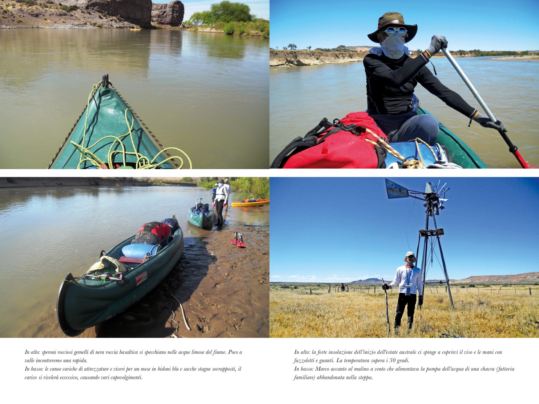 Pagine 6 e 7 dal libro Canoe in Patagonia