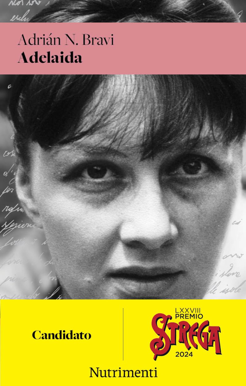 Copertina con Adelaida Gigli in primo piano in bianco e e nero