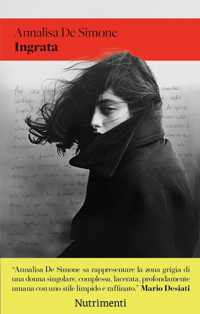 Copertina del titolo 'Ingrata' di Annalisa De Simone, nella foto una ragazza con i capelli scompigliati dal vento rivolge lo sguardo disincantato verso di noi.