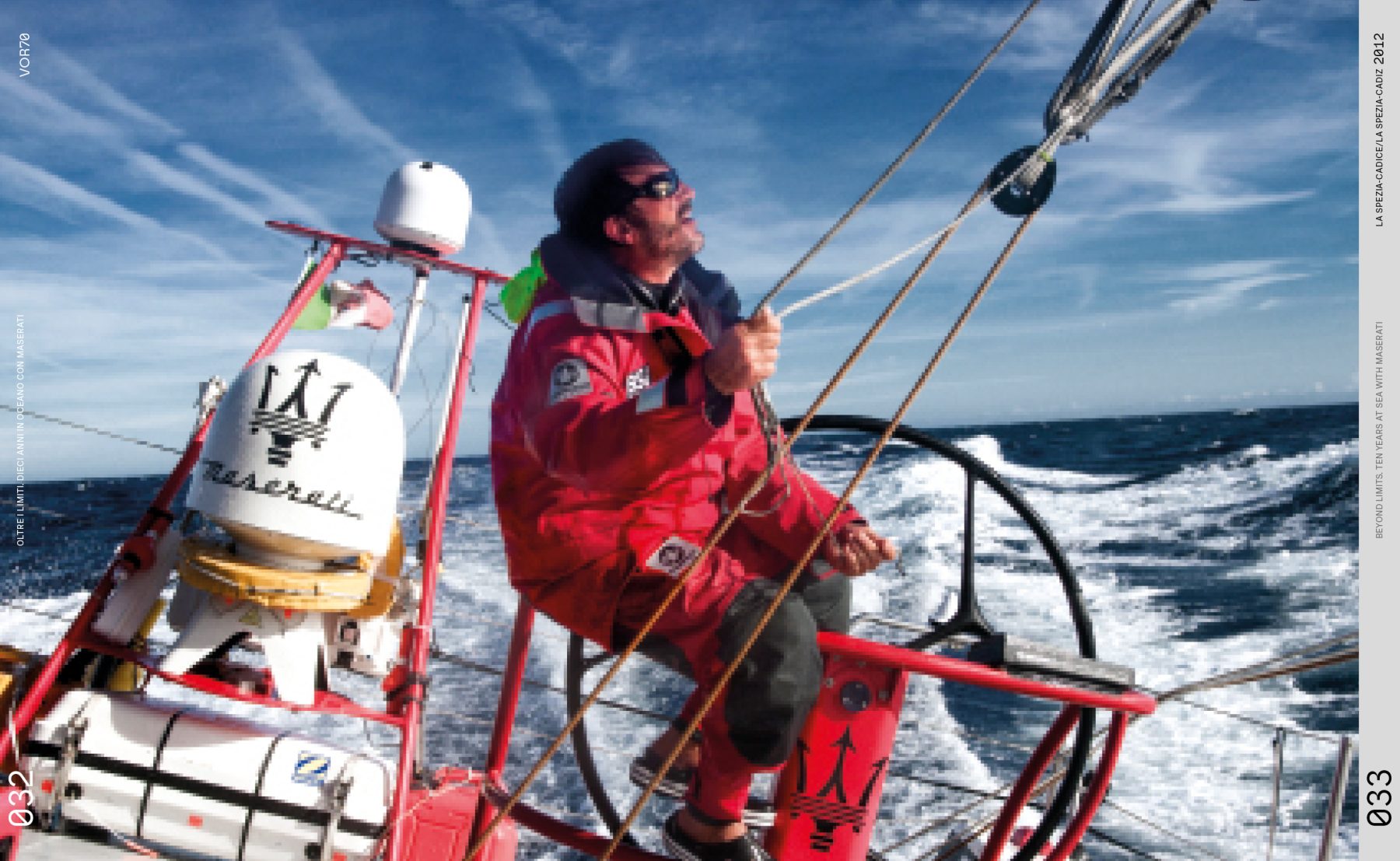 Pagine 32 e 33 dal libro Oltre i limiti. Dieci anni in oceano con Maserati