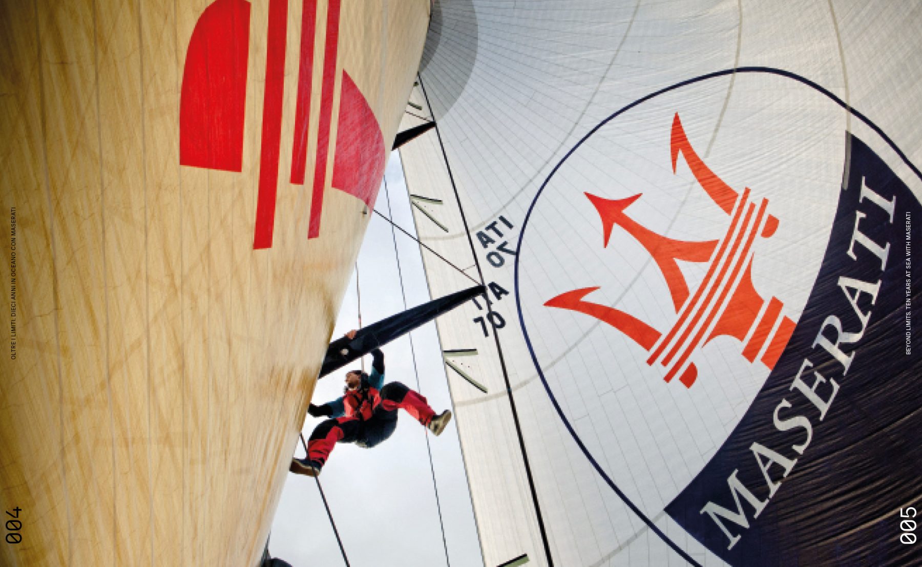 Pagine 4 e 5 dal libro Oltre i limiti. Dieci anni in oceano con Maserati