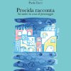 Un acquerello rappresenta il tipico profilo collorato delle case di Procida che si specchia sul mare. Il fondo su cui poggia è di colore verde acqua.