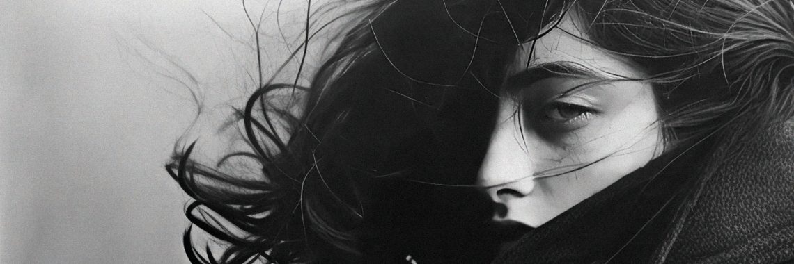 Anteprima della copertina: nella foto una giovane donna nel vento con il bavero del cappotto alzato ci rivolge uno sguardo freddo e distante.